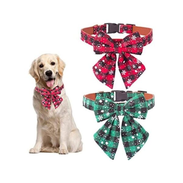 ADOGGYGO Paquete de 2 collares de Navidad para perros con