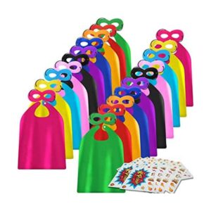 Juego de 20 capas y máscaras de superhéroe para niños con_1