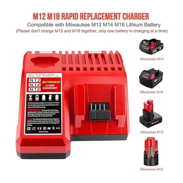 ADVTRONICS M12 M18 Cargador de batería de iones de litio