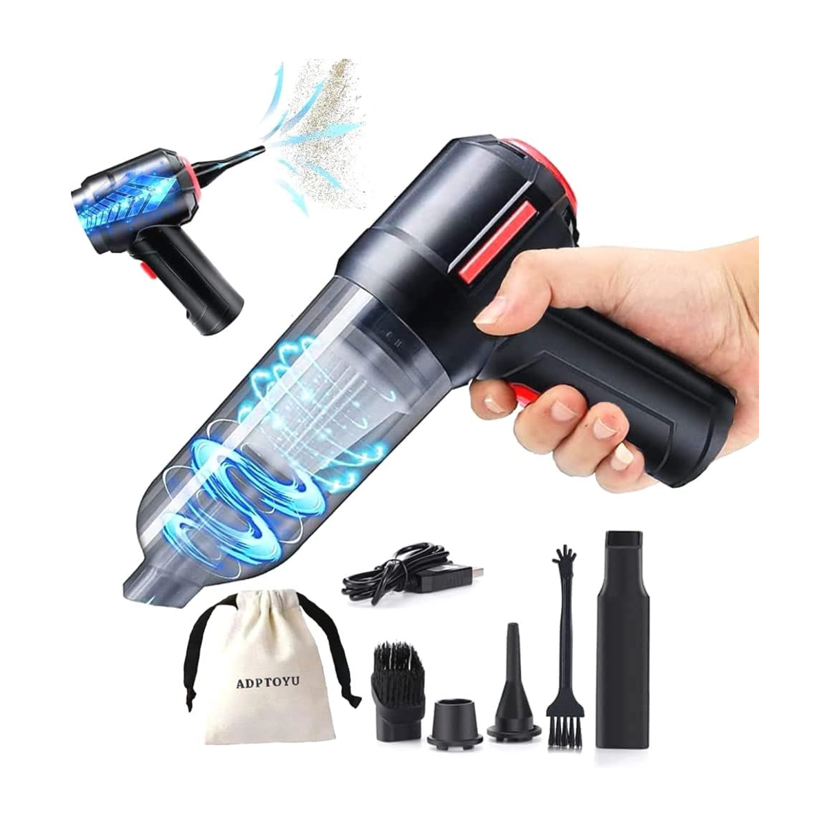 ADPTOYU 3in1 Portable Small Cordless handheld Vacuum