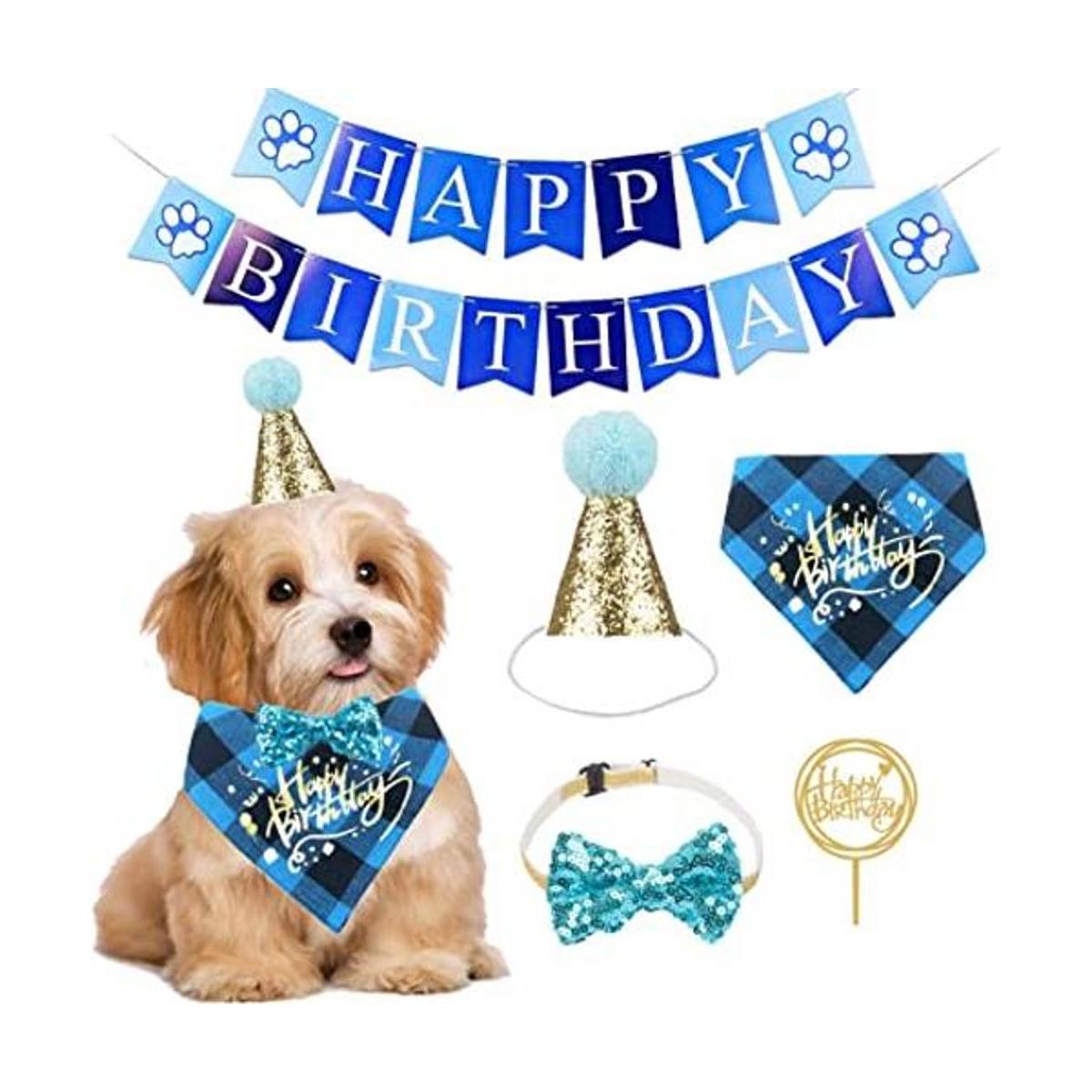 ADOGGYGO Bandana de cumpleaños para perro niña y niño