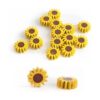 Juego de 140 cuentas de madera de girasol de 0.630 in