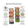 AEBORN Cinta Washi de Navidad 16 rollos de cinta Washi de