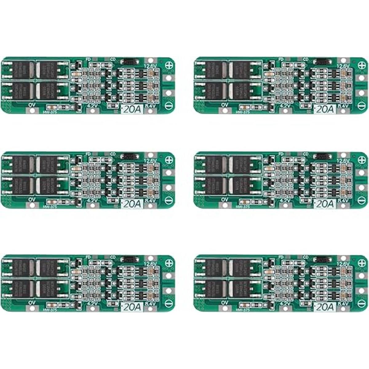 AEDIKO 6 unidades 3S 20A BMS 18650 Liion batería cargador