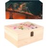 ADXCO Paquete de 3 cajas decorativas de madera sin