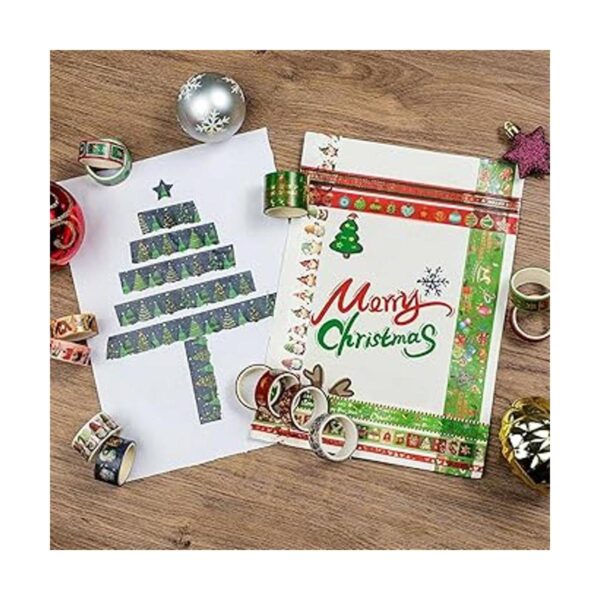 AEBORN Cinta Washi de Navidad 16 rollos de cinta Washi de
