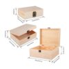 ADXCO Paquete de 3 cajas decorativas de madera sin