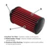 AEM AEM21201DXK Universal Race Dryflow Filtro de aire