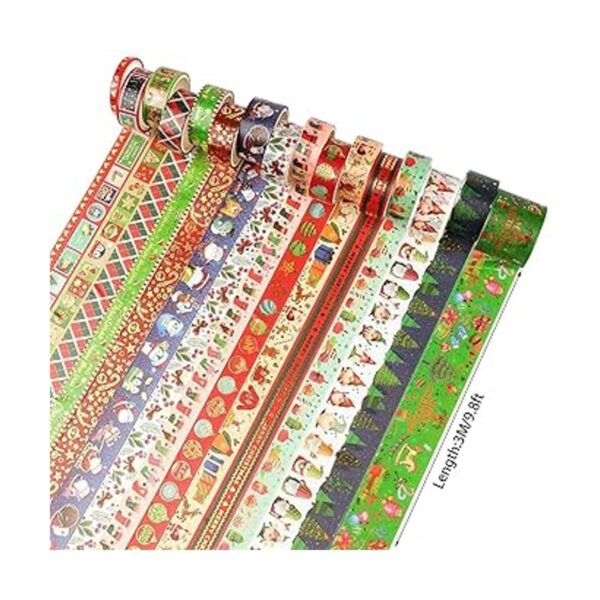 AEBORN Cinta Washi de Navidad 16 rollos de cinta Washi de
