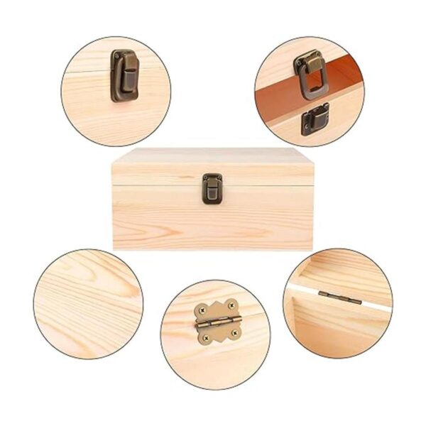 ADXCO Paquete de 3 cajas decorativas de madera sin