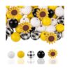 Juego de 140 cuentas de madera de girasol de 0.630 in