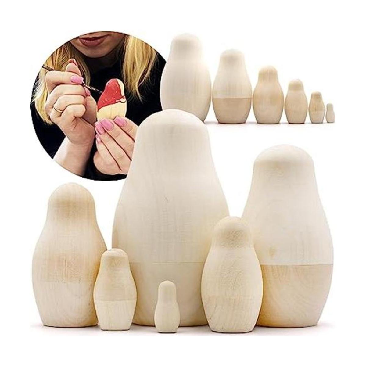 AEVVV Juego de 6 muñecas anidadas en blanco Muñecas rusas