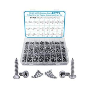 AETTL Juego de 815 tornillos de madera M6 M5 M4 M3 kit de_1