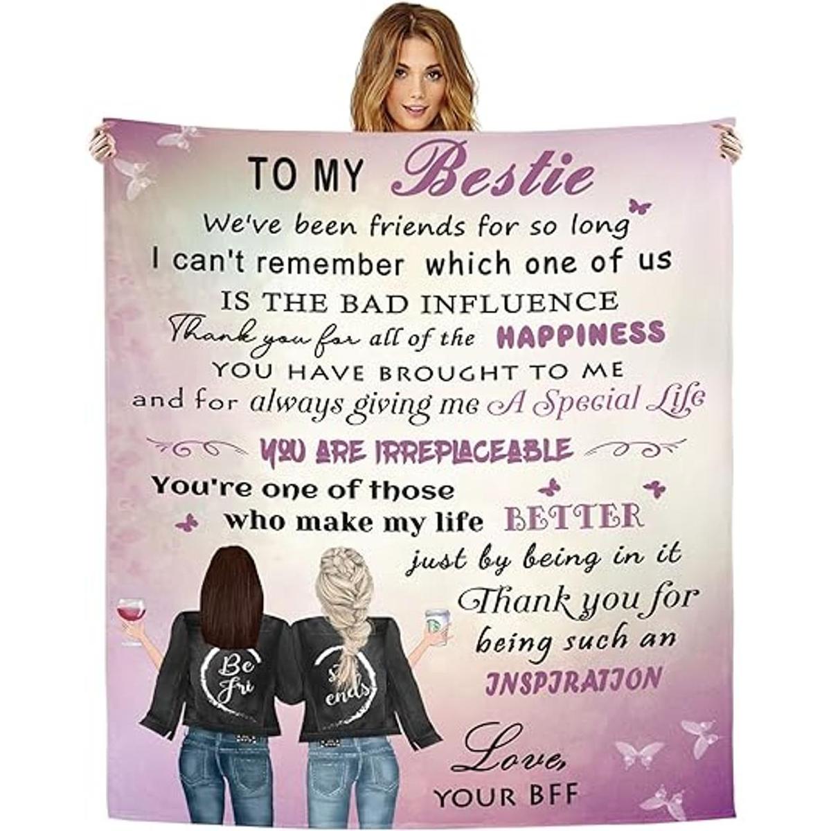 Manta personalizada para mejor amiga regalos para mejores
