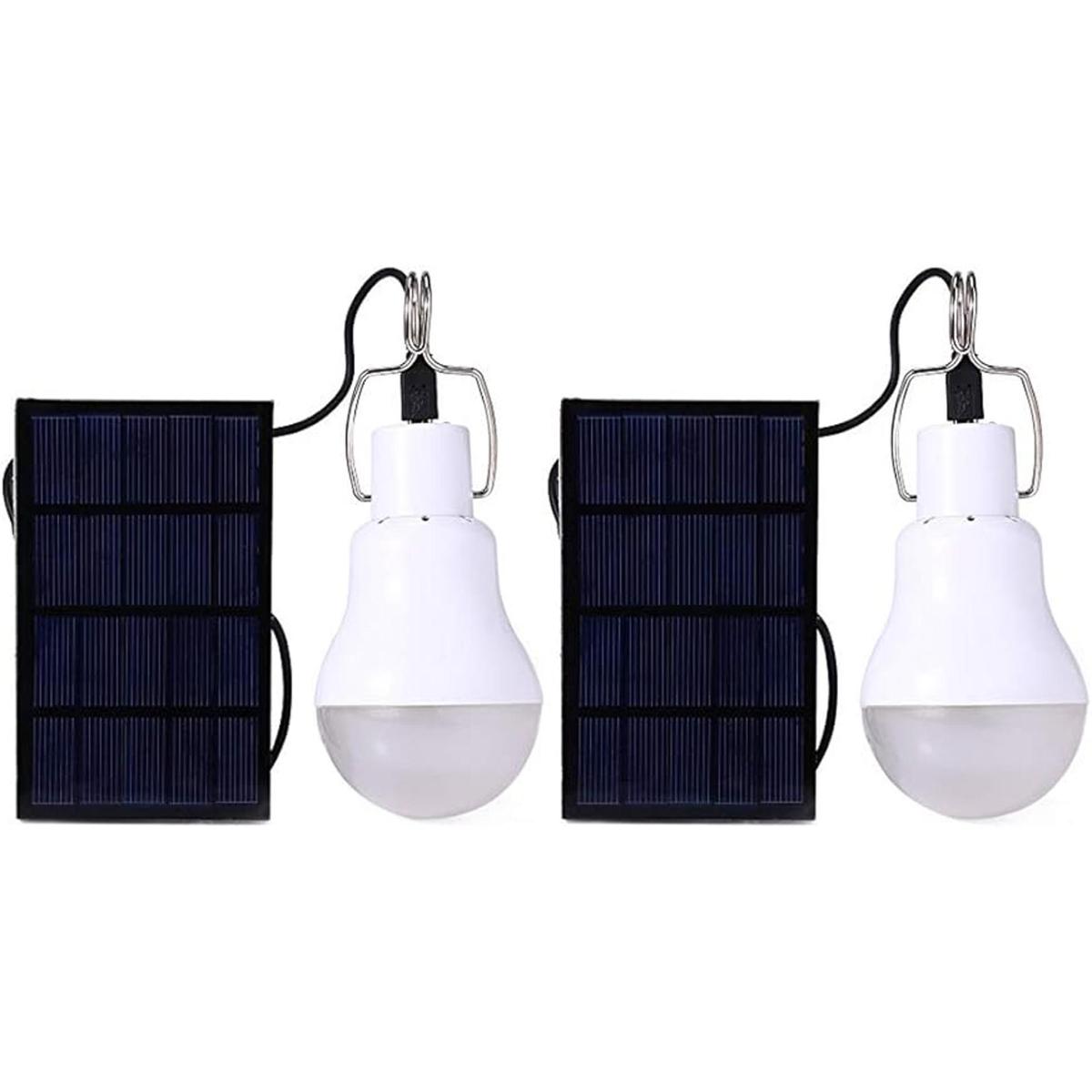 Afoskce Bombilla solar para exteriores 130 lúmenes