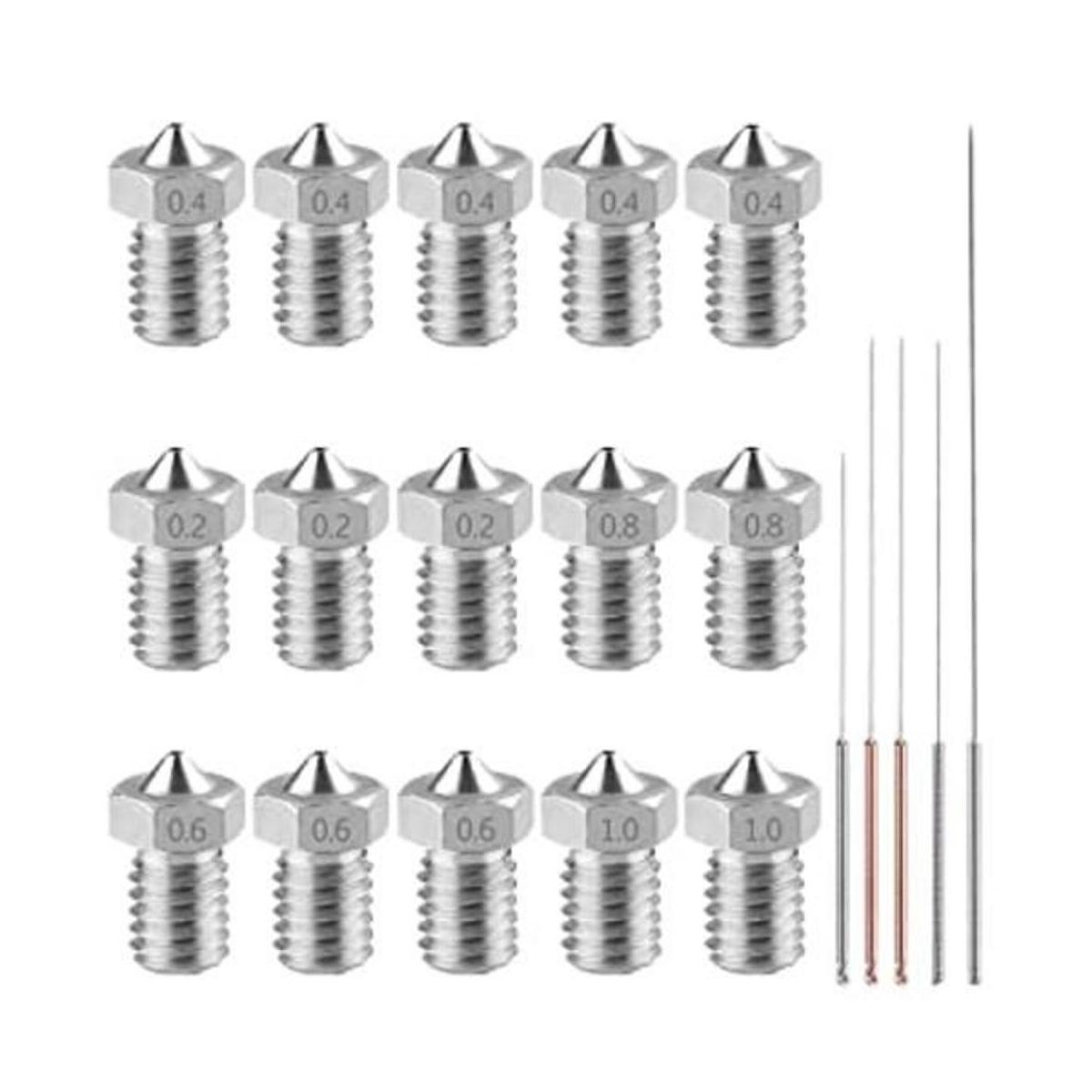 AFUNTA 15 boquillas de acero inoxidable M6 3D para