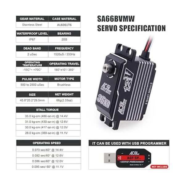 AGFRC Servo de dirección impermeable de bajo perfil alto_2