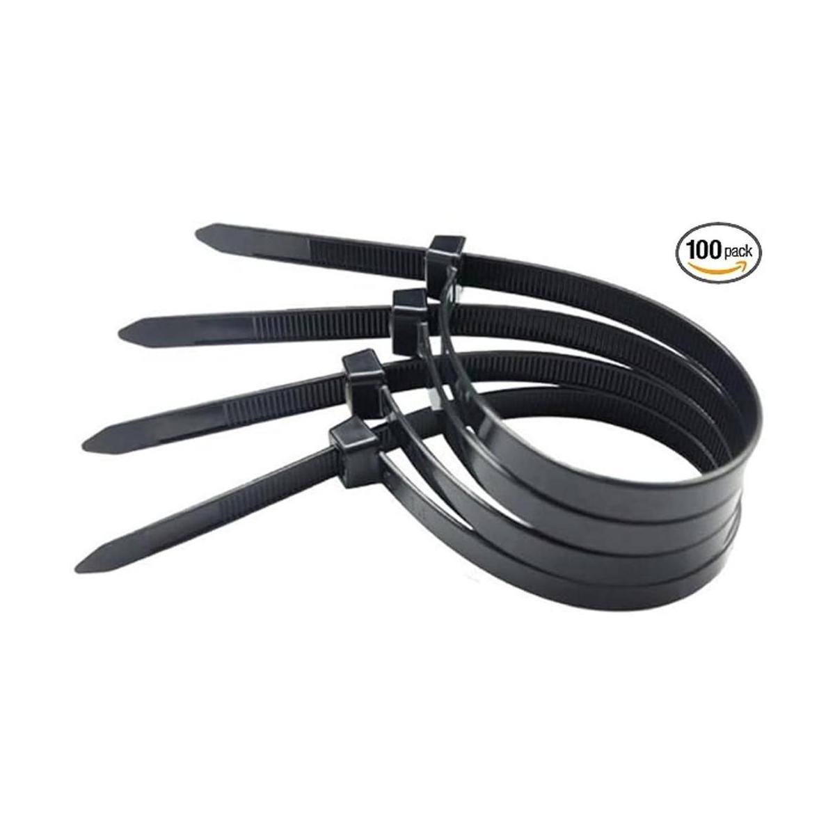 Bridas de cremallera de 12 pulgadas color negro pequeñas