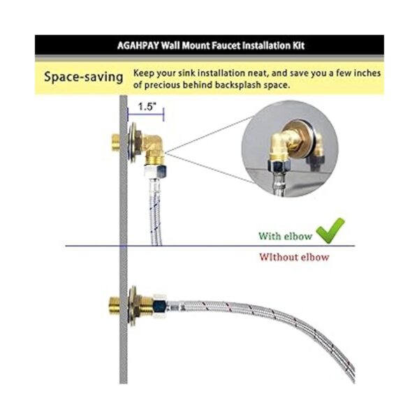 AGAHPAY Kit de instalación para montaje en pared grifo de
