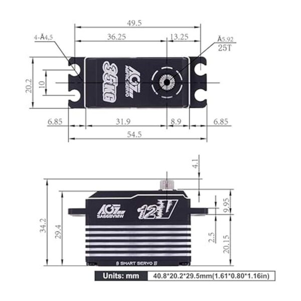 AGFRC Servo de dirección impermeable de bajo perfil alto_4
