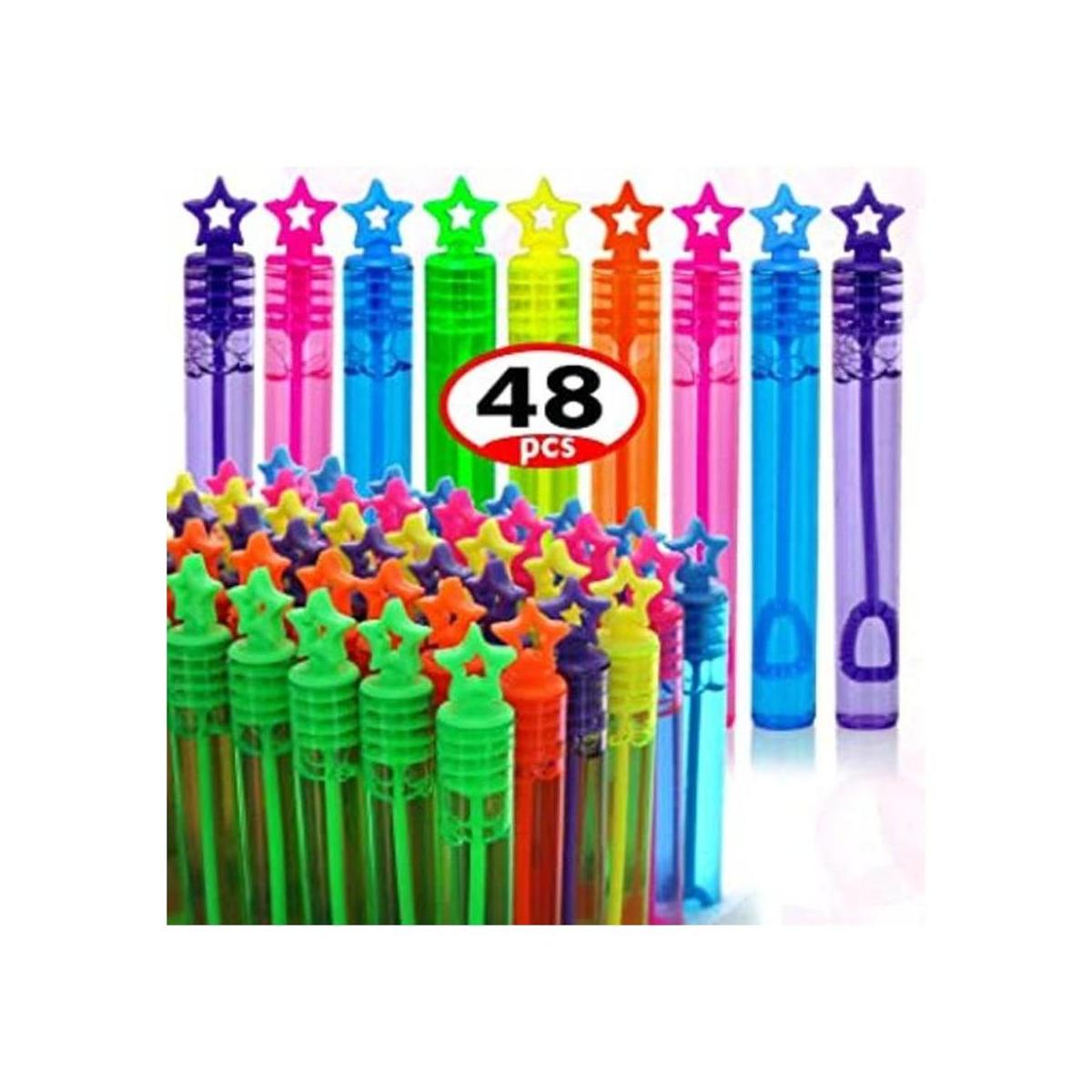GIFTEXPRESS 48 varitas de burbujas de estrellas colores