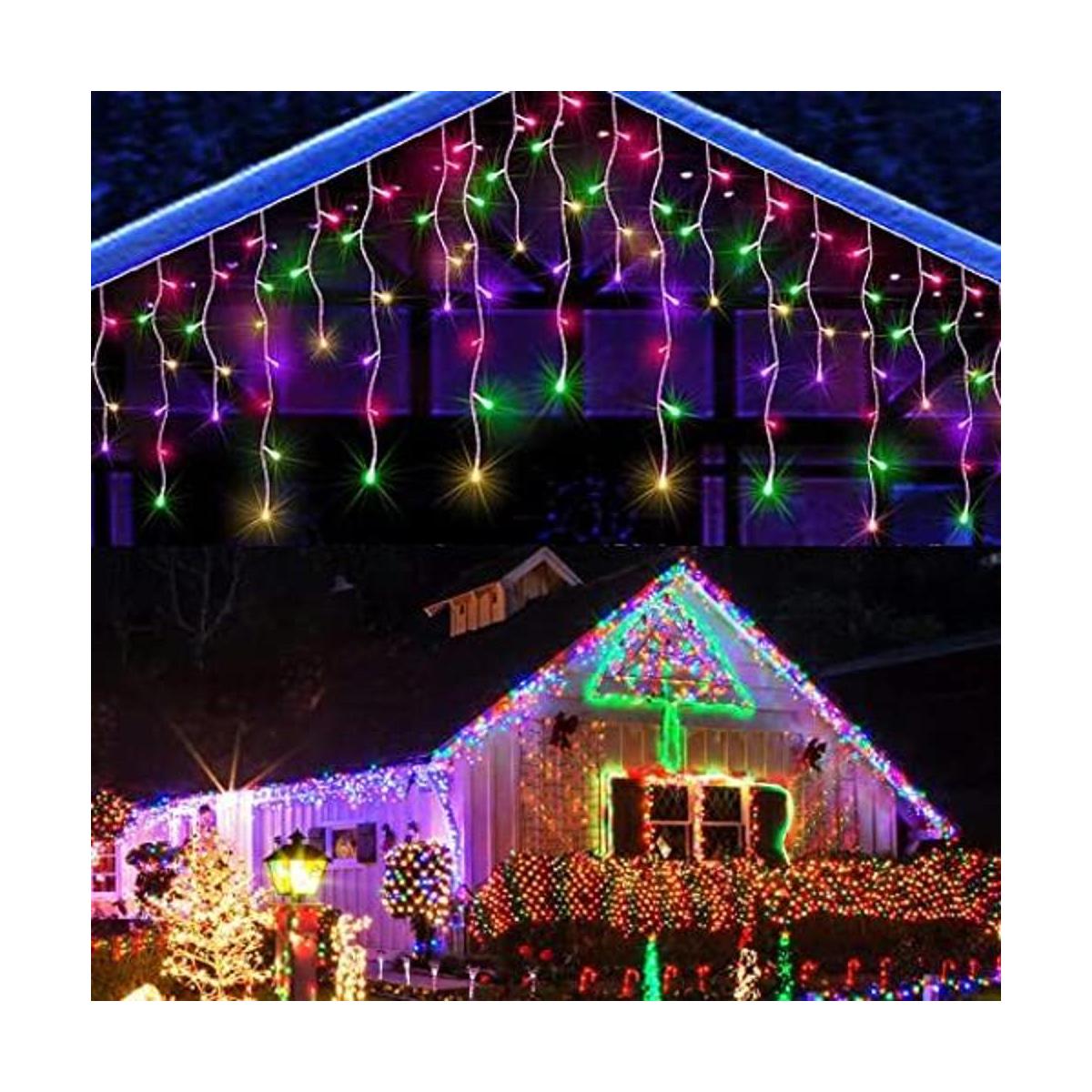 400 luces LED de carámbanos para exteriores 32.8 pies 75