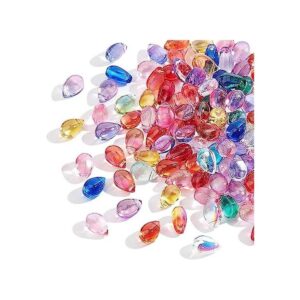 AHANDMAKER Dijes de cristal de lágrimas 100 cuentas de
