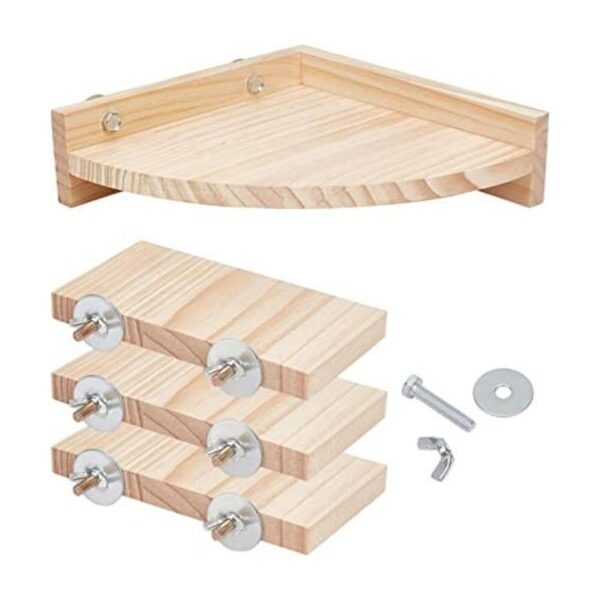 AHANDMAKER Soporte de plataforma para mascotas madera 4
