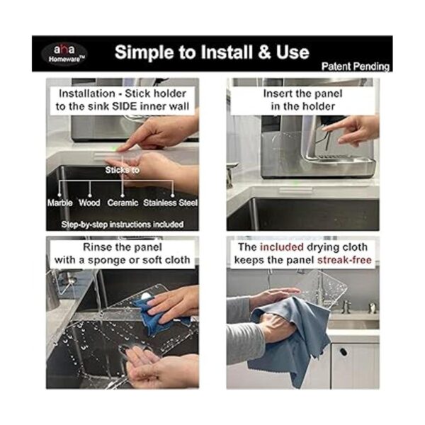 AHA HOMEWARE Protector de salpicaduras para fregadero de_5