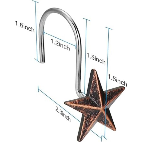 AGPTEK Star Ganchos decorativos rústicos para cortina de