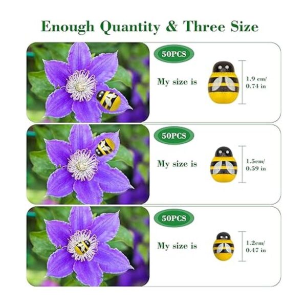 150 pegatinas de madera pequeñas abejas adornos