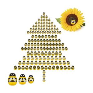 150 pegatinas de madera pequeñas abejas adornos