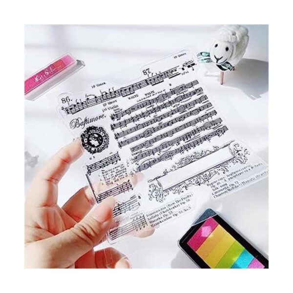 Sellos transparentes de notas musicales tarjetas de_1