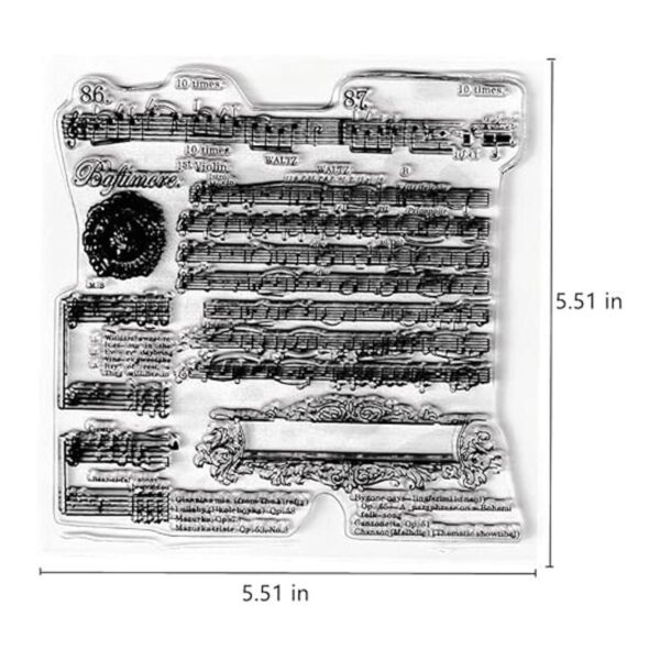 Sellos transparentes de notas musicales tarjetas de_2