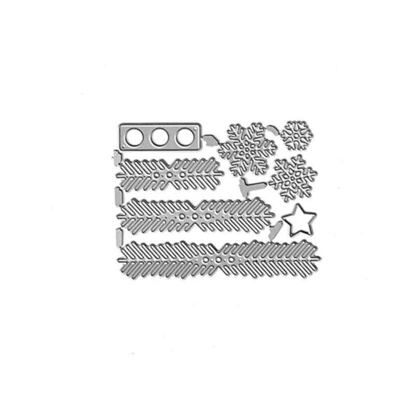 Troqueles de corte de hojas de pino con diseño de copos de_4