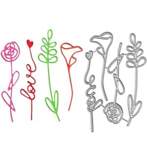 Flores y plantas aman troqueles de corte de pajilla_1