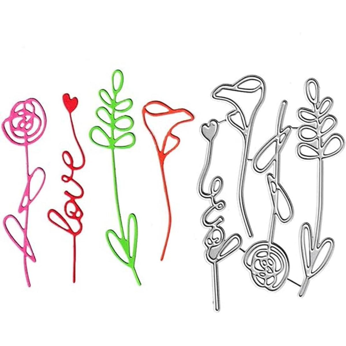 Flores y plantas aman troqueles de corte de pajilla