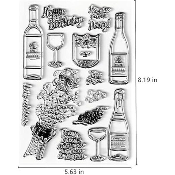 Sellos transparentes de cerveza de champán tarjetas de