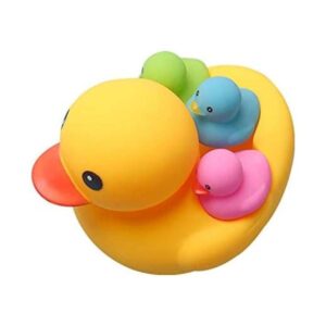 Ahua Juguetes de pato de baño 4 piezas de patos de goma_1