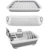 Ahyuan Estante plegable para secar platos con bandeja para