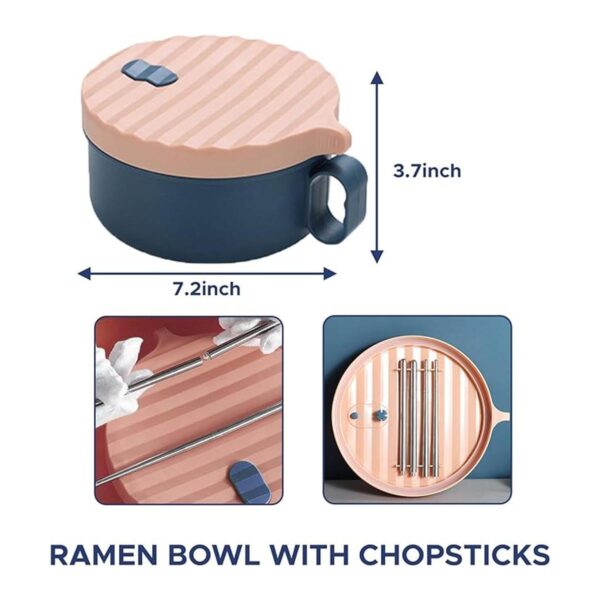 Juego de cuencos de ramen para microondas con tapa olla_2