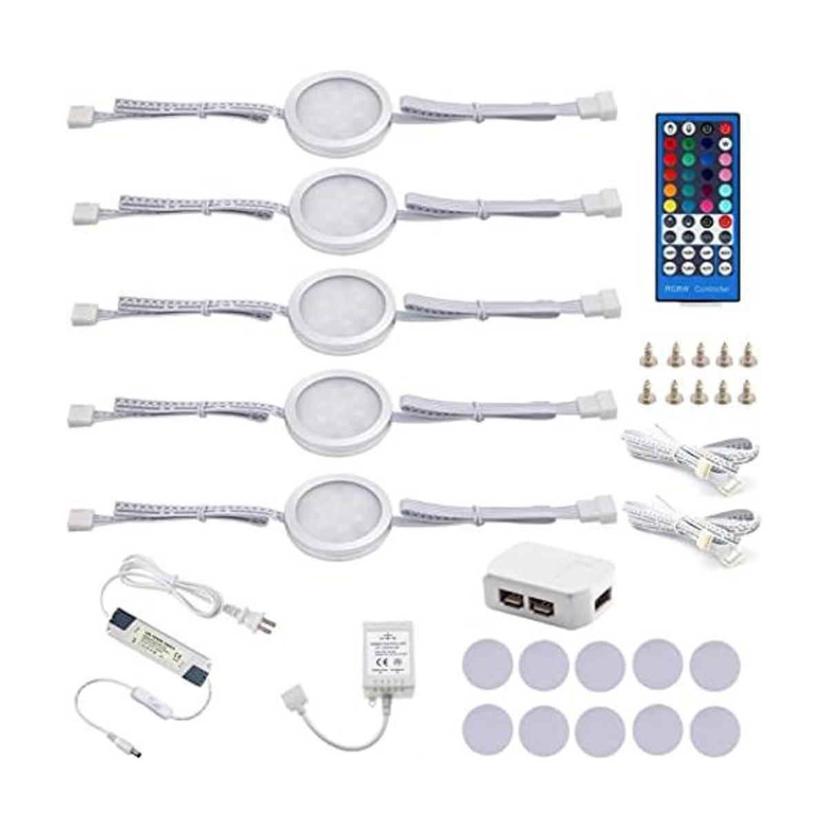 AIBOO Juego de luces LED RGBWW regulables de 24 V para