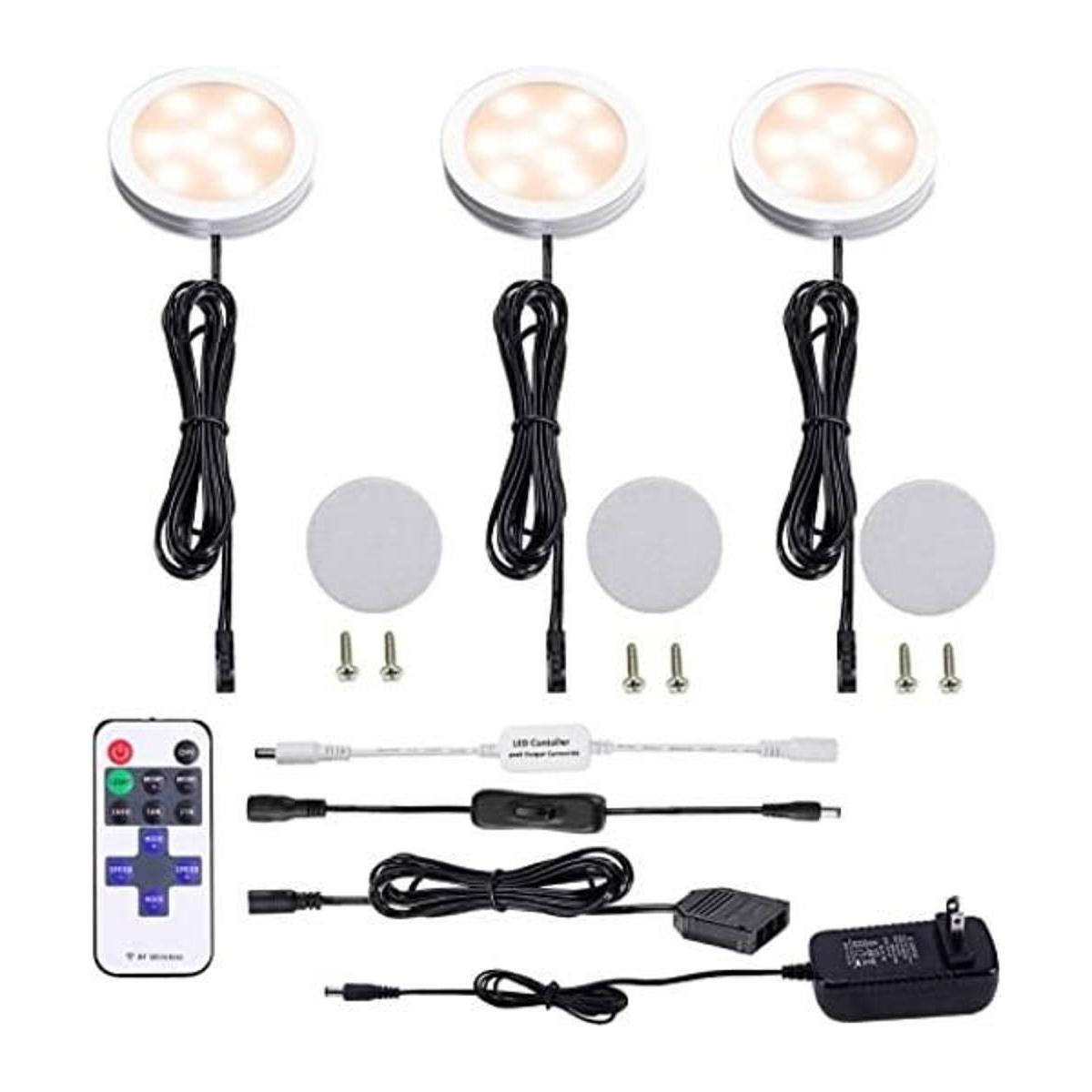 AIBOO Juego de 3 lámparas LED regulables para debajo del