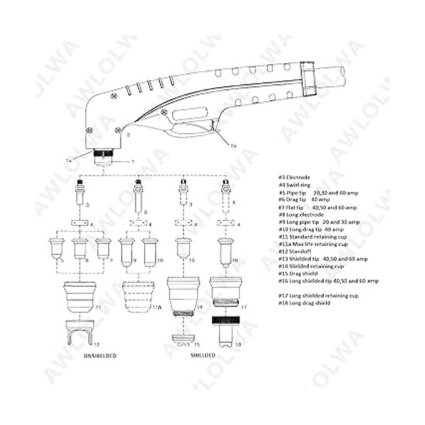 AIC SOLDADOR 45pcs IPT60 PT60 IPT40 PT40 Plasma corte
