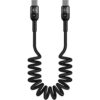 Cable USB tipo C en espiral cable USB C a USB C 6 pies