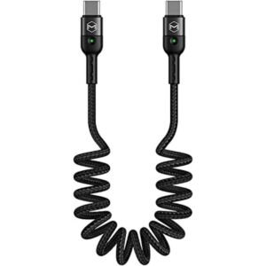 Cable USB tipo C en espiral cable USB C a USB C 6 pies