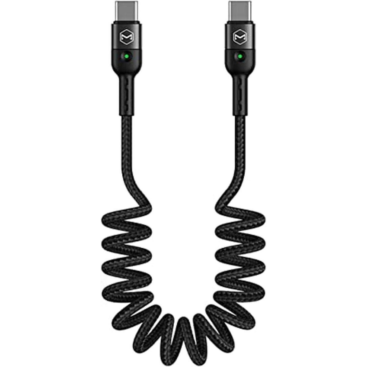 Cable USB tipo C en espiral cable USB C a USB C 6 pies