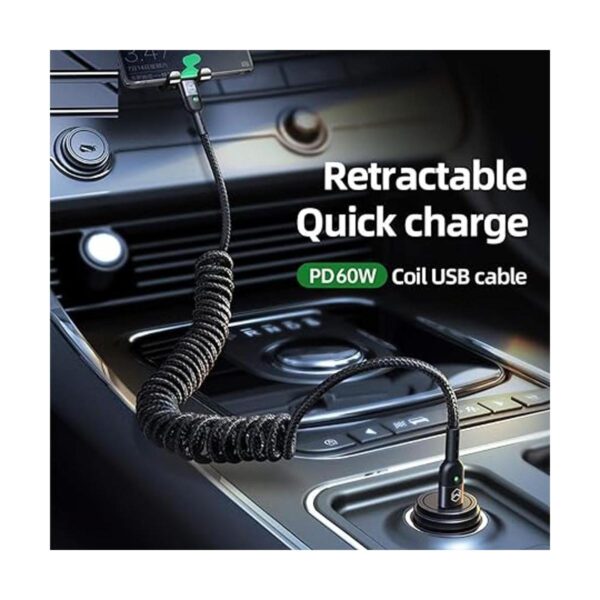 Cable USB tipo C en espiral cable USB C a USB C 6 pies