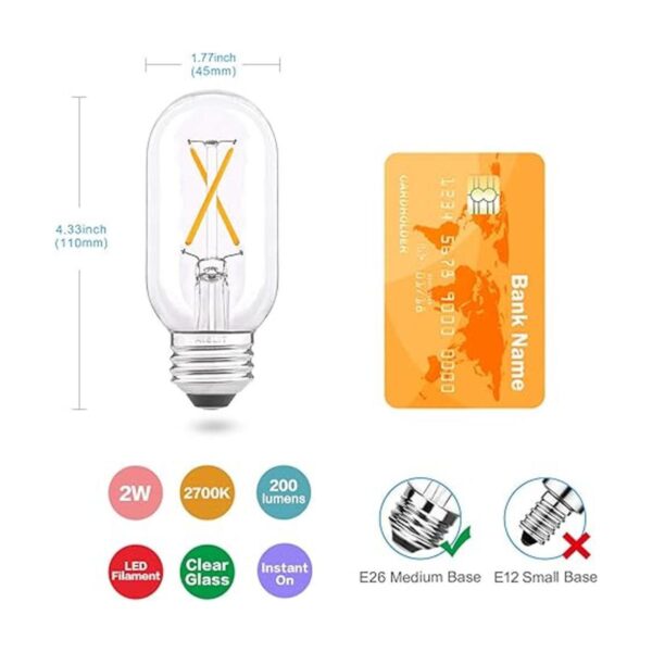 Bombilla LED T45T14 regulable 2 W equivalente a 25 W_2