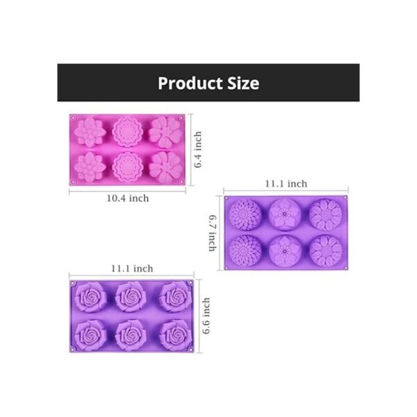 AIDOIT Moldes de jabón de silicona 3 piezas de 6